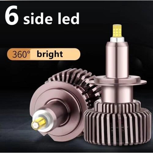 1 set canbus 6 sides 50W 3D Led H7 H11 HB3 9005 HB4 9012 HIR2 ledHeadlights Bulbs 360 degree Auto Lamp