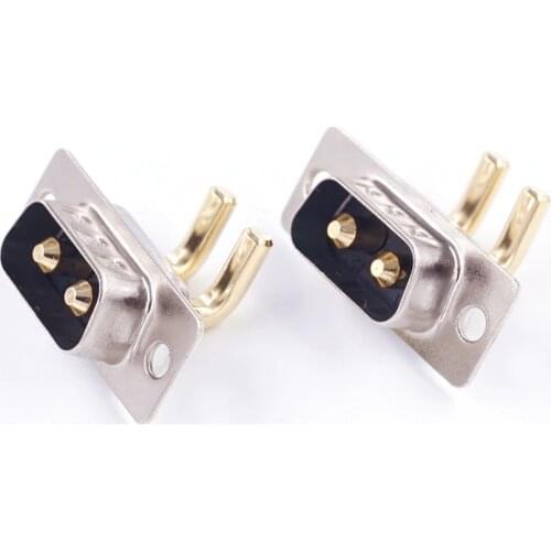 1 Piece High Power 30A 2W2 D-Sub Connector Combo Plug Male Pins Panel Mount Through Hole Right Angle PCB