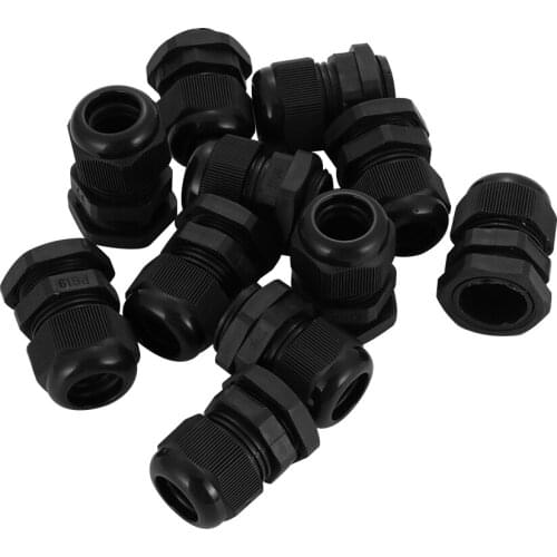 10Pcs IP68 Waterproof PG7 Wire Cable Gland Connector PG9 PG11 PG13.5 PG16 PG19 White Black