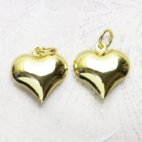 10Pcs Gold Heart shape Jewelry Pendant Smooth Jewelry Pendant Jewelry pendant Gift Fashion jewelry Pendant 8355