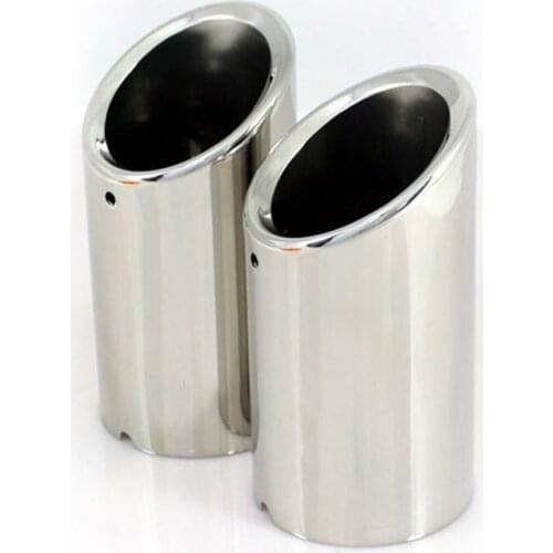 2pcs/pair Stainless Steel Rear Exhaust Muffler Tip End Pipe for Golf 7 Mk7 2013-2014 Car Styling Covers