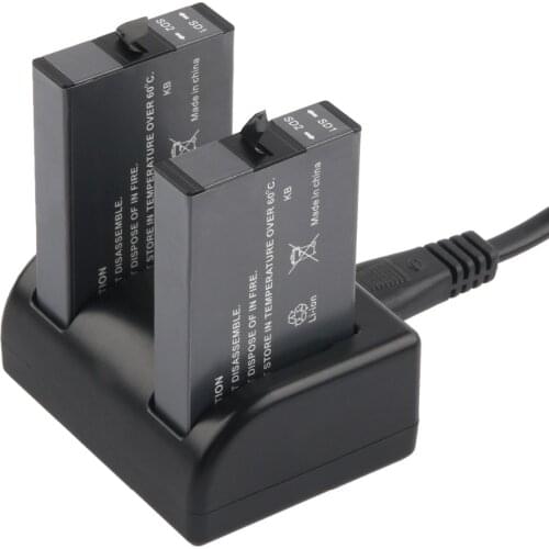 2pcs Go Pro Fusion 2720mAh Battery + Dual Charger For Waterproof GoPro 360 Degree Panorama video camera accessory