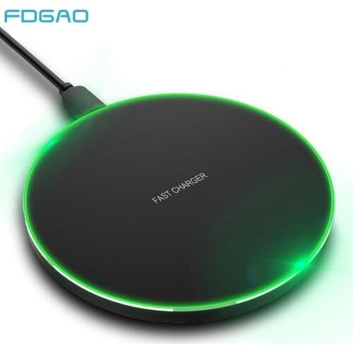 FDGAO 10W Qi Wireless Charger Fast Charging Pad For iPhone 11 X XS MAX XR Samsung S10 S9 Huawei P30 Pro Phone USB Quick Charger