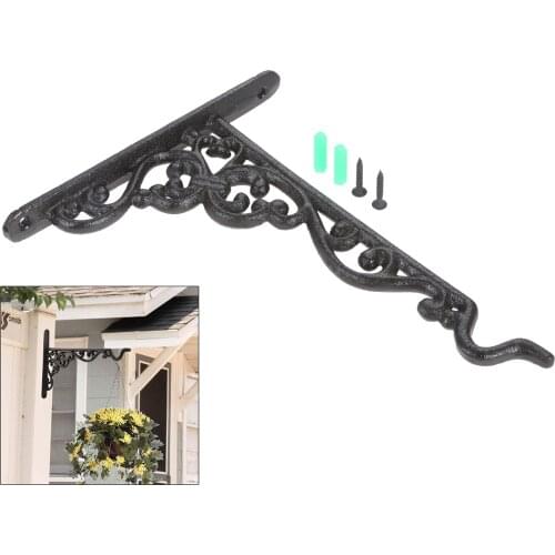 Cast Iron Hook Bracket Hanging Planters Basket Garden Flower Pots Hanger Wall Hook with screws Bird Feeder Planter Outdoor Home