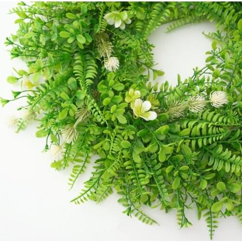 Floral Wreath for Front Door Handicraft Silk Leaves Garland Spring & Summer Decorating for Indoor & Outdoor Use