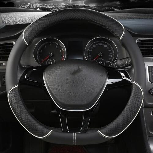 D Shape Car Steering Wheel Cover PU Leather For Nissan Qashqai J11 Nissan X-trail T32 Golf 7 Tiguan 2019 2020 Kia Optima K5 2021