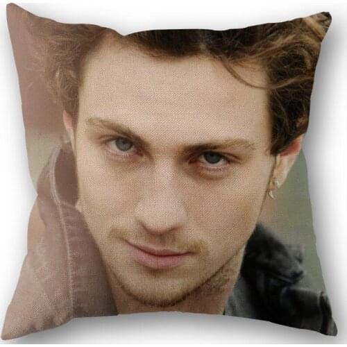 Aaron Taylor-Johnson Pillowcase Cotton Linen Fabric Square Zippered Pillow Cover For Home Wedding Decoration 45X45cm Not Fade