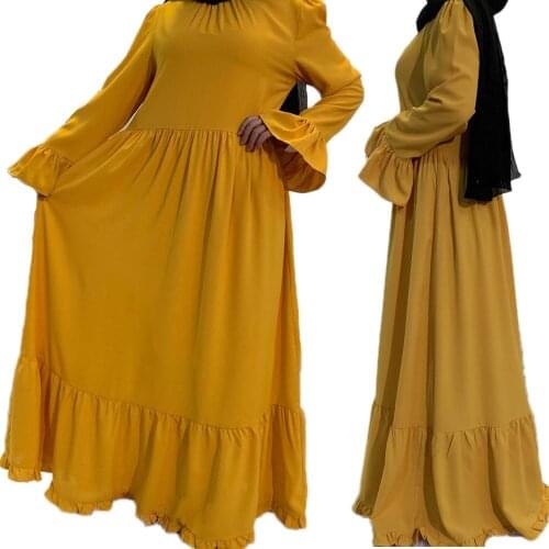 Ramadan Islamic Muslim Women Long Dress Draped Design Loose Casual Boho Holiday Robe Arab Jilbab Thobe Gown Kaftan Middle East