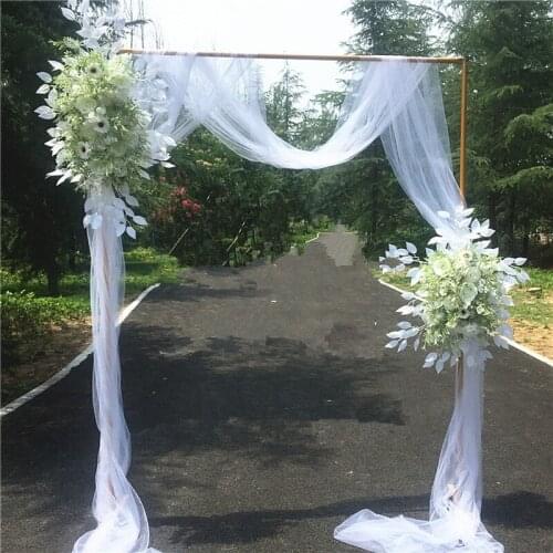 Custom Mori Rural Outdoor Wedding Decoration Artificial flower arrangement Square wedding Arch backdrop Stage Flower Stand