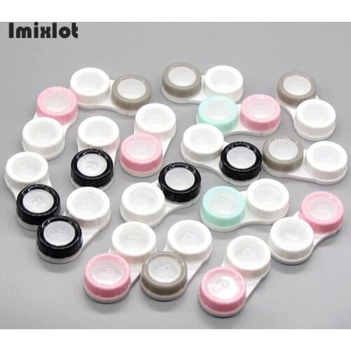 1Pc/5Pcs L+R Glasses Contact Lens Box Portable Transparent Double-box Contact Lens Case Travel Kit Holder Eyewear Accessories