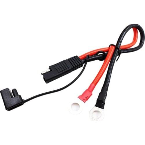 Battery Charging Cable SAE to O Ring Terminal Connectors Harness 10AWG Quick Disconnect SAE Cable for Motorcycles, Cars, Etc
