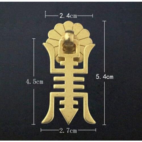 Chinese retro style brass drawer cabinet knob pull antique bronze Flexible pendant kitchen cabinet door handle knob