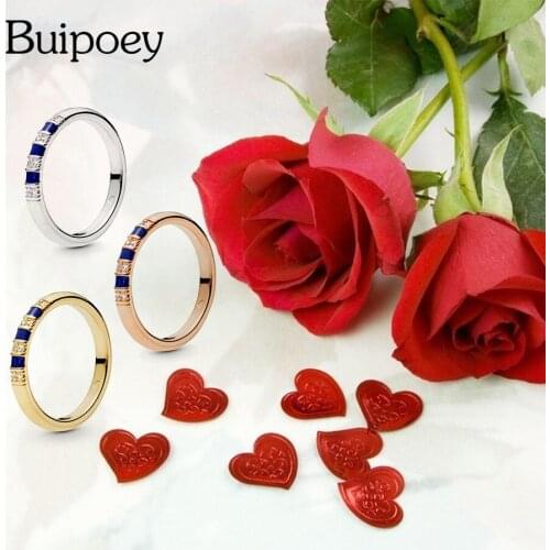 Buipoey New Fashion Gold Rings For Women Lovers Sweetheart Couple Rhinestone Ring Men Gift Women Men Wedding Jewelry