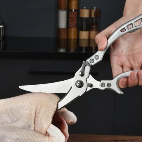 Stainless Steel Kitchen Scissors Powerful Chicken Bone Scissors Professional Sharp Chicken Duck Fish Cutter Shears Chef Scissor