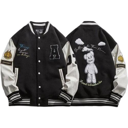 Japan Style Baseball Jacket Men Spring Casual Loose Patchwork Letters Printing Baseball Collar Rib Sleeve Bomber Jackets Mens