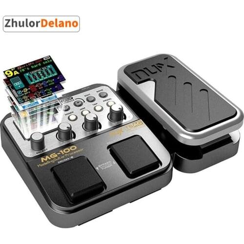 MG-100 Professional Multi-Effects Pedal 40s Record 55 Effect Mode 10 Sound Di Box Electric Guitar Bass Loop Amplifier Tube Pedal