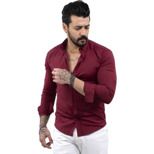 DeepSEA Male Shirt Slim Fit Poplin Fabric High Quality Dot Pattern Lycra Long sleeve Four Seasons Casual 2101845