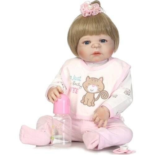 Latest new 57cm/22''full Silicone Reborn Boneca Realista Fashion Baby Dolls For Princess Children Gift Bebes Reborn Dolls