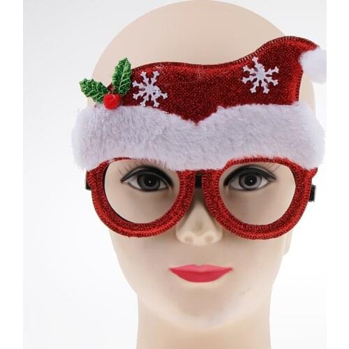 Novelty Glittered Christmas Ornaments Glasses Glittered Eyewear Decor Party Kids Xmas Gift