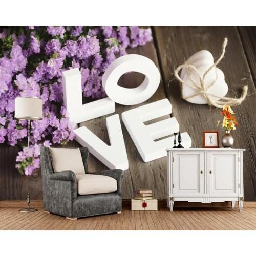 Love Word English photo lettering wallpaper,living room TV background bedroom restaurant bar 3d mural