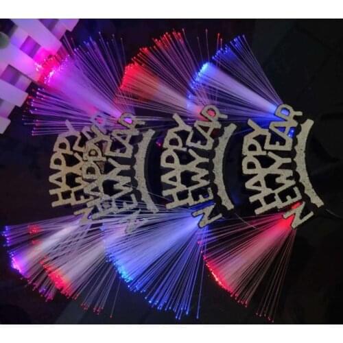 New Happy New Year headbands Fiber-optic hair hoops headpiece Sanse New Year concert party dance manufacturers