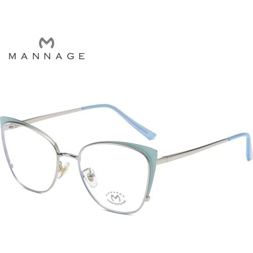 Women Blue Light Blocking Computer Glasses Cat Eye Anti Blue Rays Eyewear Female Plain Mirror Eyeglasses Frame