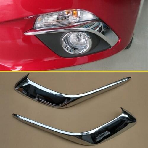 Front Fog Light Brow Chrome Strip Overlay For Mazda3 Mazda 3 BM 2014-2016 High-gloss Chrome 2Pcs/Set Trims Exterior Accessories