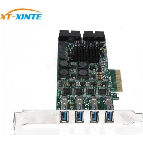 PCI Express PCI-E to USB 3.0 Expansion Card Raiser 8 Ports USB 3.0 Controller Independent 4 Channel for Camera Server