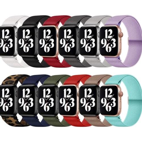 Solo loop for Apple Watch band 44mm 40mm 42mm 38mm Adjustable elastic Nylon Stretch strap for iwatch series 6 SE 5 4 3 2 44 mm
