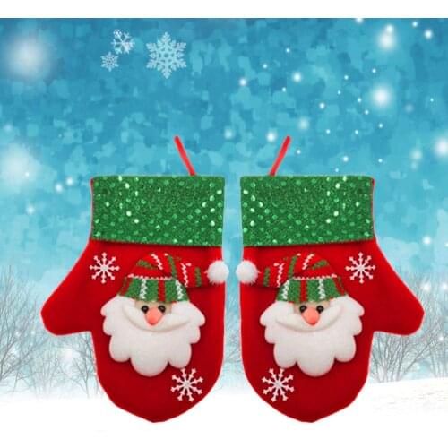 Christmas Gifts Bag Candy Bags Cutlery Holder Christmas Decoration (Santa Clause Pattern)