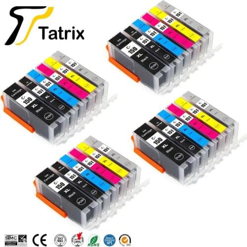 Tatrix Newest PGI150XL CLIXL151 PGI150 CLI151 Compatible Ink Cartridge For Canon PIXMA MG6310/PIXMA MG7110/MG7510/Ip8710 printer