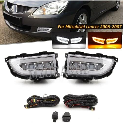 LED DRL Headlight for Mitsubishi Lancer 2004 2005 2006 Daytime Running Light LED Fog Lights Fog Lamp Front Bumper Fog Light