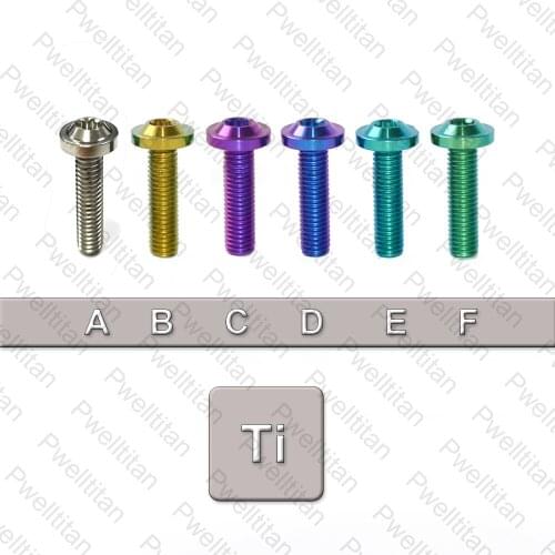 Titanium Bolts M8 X 15 20 30 35 MM T40 Torx Umbrella Head For Motorcycle Mountain Bike Part Brake Disc Fastening Screw GR5 2 PCS