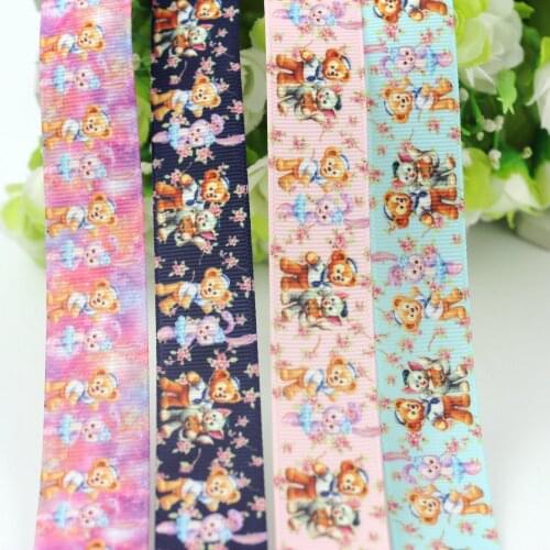 7/8" 22mm 10 yards custom Japan cartoon polyester printed grosgrain ribbon fabric