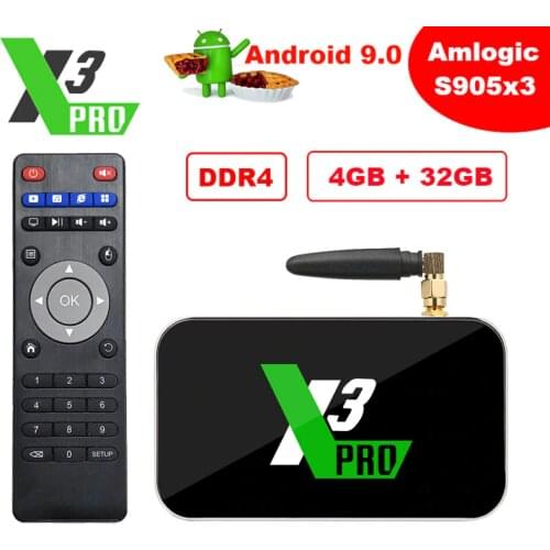 X3 Cube TV Box Amlogic S905X3 Android 9.0 2G DDR4 16G X3 Pro 4G 32G X3 Plus 64G Smart Media Player 2.4G/5G WiFi 4K Set Top Box
