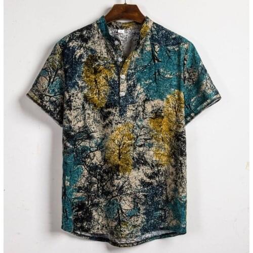 Street Print Brand Shirt Summer Hot Sell Mens Hawaiian Beach Shirt Fashion Short Sleeve Floral Loose Casual Shirts Plus Size