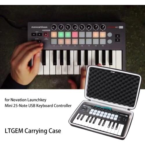 LTGEM EVA Hard Case for Novation Launchkey Mini 25-Note USB Keyboard MK2 Controller - Travel Protective Carrying Bag