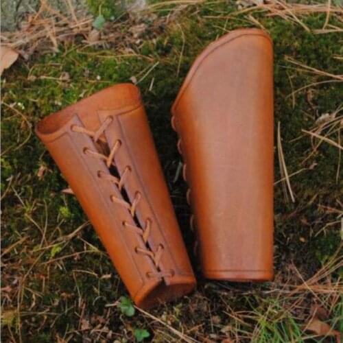 1pair Faux Leather Arm Guards Medieval Knight Armor Bracers Leather Gauntlet Wrist Sleeve