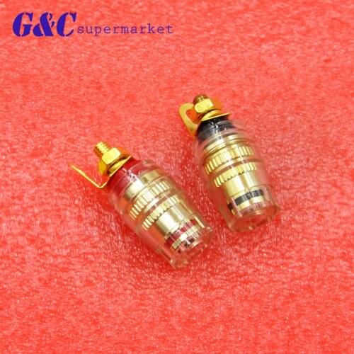 2Pcs Amplifier Speaker Terminal Binding Post Connector 32mm Crystal Terminals Connector For 4mm Banana Plug diy electronics