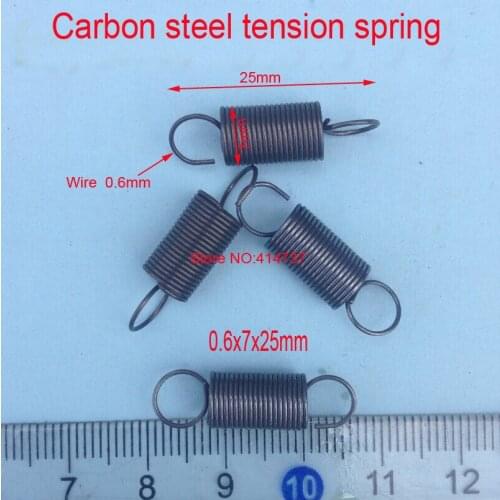 20pcs/lot 0.6*7*25mm 0.6 wire Carbon steel extension tension spring springs