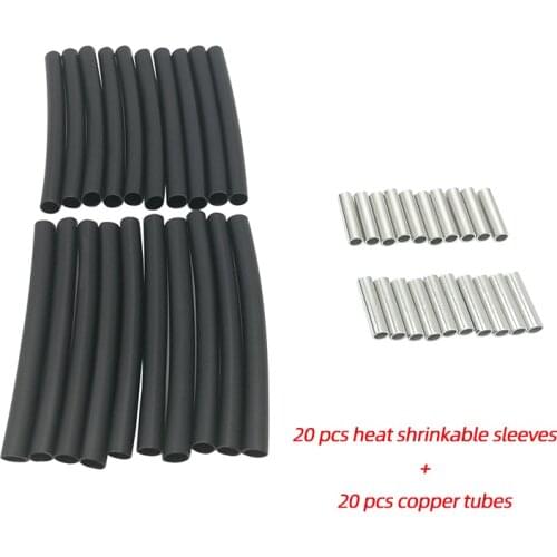 20PCS Connection Kits Copper Tube and Heat Shrinkable Sleeves Carbon Fiber Floor Heating Wire Accessories