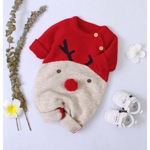 2020 Baby Boys Christmas Sweater Cute Warm Christmas Deer Toddler Girl Winter Clothes 0-2Y Toddler Boy Clothes Baby Girl Sweater
