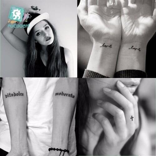 25 Different Classical Tribal Black Letter Temporary Tatoo Girl Finger Body ArmArt English Drawings Tattoo Sticker Men Hand Taty