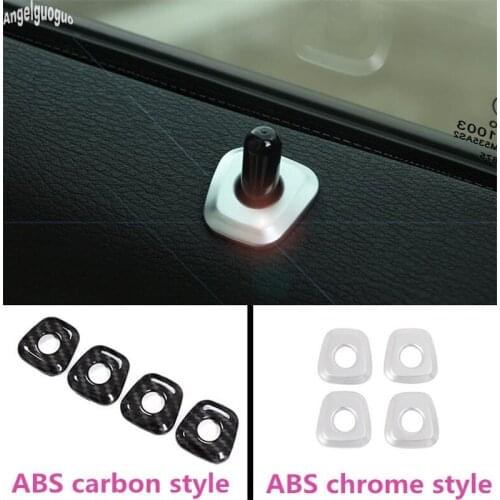 4pcs ABS chrome or carbon style Car door bolt lock pin cover switch button decoration sticker For BMW X1 F48 2016-18 accessories