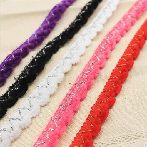 5 yards Creative pom pom trim section 1.6cm plush wavy lace curtain clothing accessories lace
