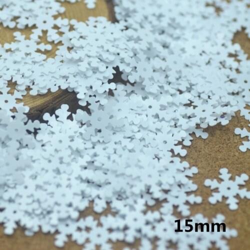 500pcs/pack 15mm Milk White Color Snowflake Laser Paillette Christmas Decoration Crafts Free shipping