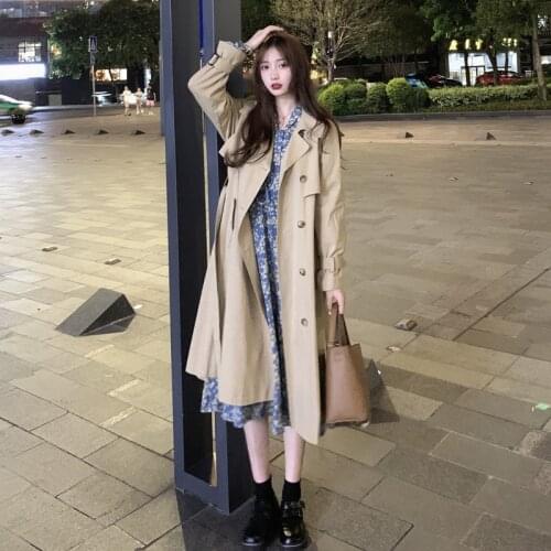 #6008 Spring Autumn Korean Style Trench Coat For Women Adjustable Waist Windbreaker Jacket Slim Casual Woman Coats Overcoat