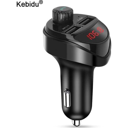 Kebidu Car Charger FM Transmitter Bluetooth Car Audio MP3 Player TF Card Car Kit 3.4A Quick Charger Dual USB Car Phone Charger