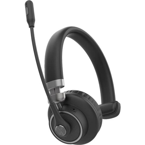 Bluetooth Headset Noise Cancelling HD Boom-mounted Microphone Softphone Wireless Headphone for Broadcast Call Center Trucker