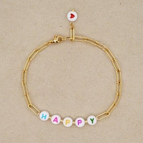 GO2BOHO Bracelet For Women Stainless Steel Bracelets LOVE Letter Jewelry Bijoux Inoxydable Femme Hot Sale High Quality Pulseras